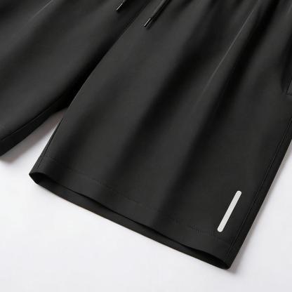 4 piezas Shorts deportivos casuales de verano para hombres, con bolsillos con cremallera - Tela transpirable, diseño atlético con bolsillo resguardado para teléfono y tira reflectante